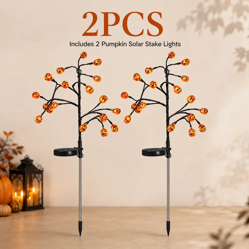 🎃 Pumpkin Solar Stake Lights – Halloween Outdoor Yard Decor