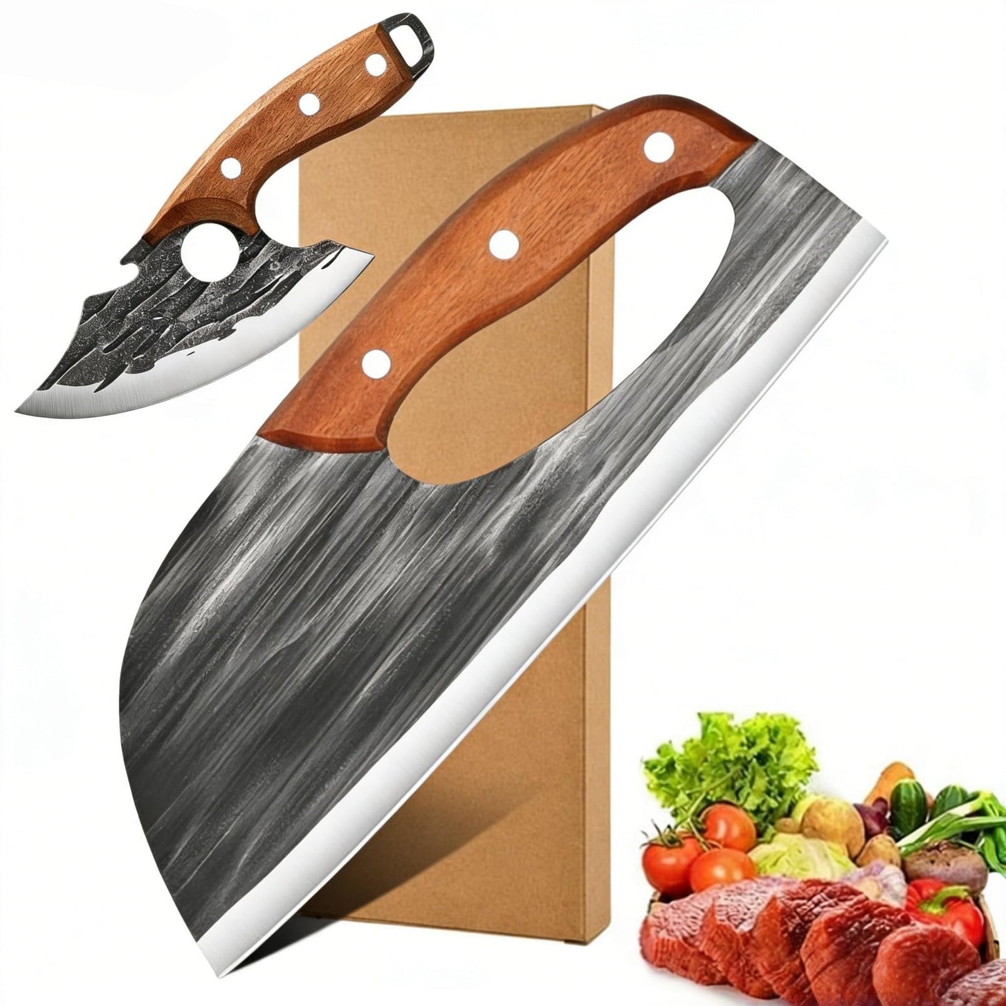 1+1 Gratis Set handgeschmiedeter Küchenmesser
