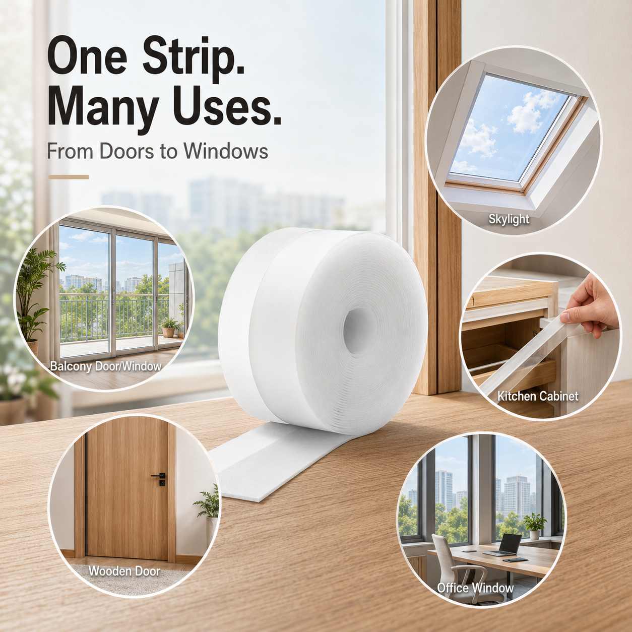 🚪 Weatherproof Door & Window Seal Strip – Stop Drafts, Dust & Water Gaps