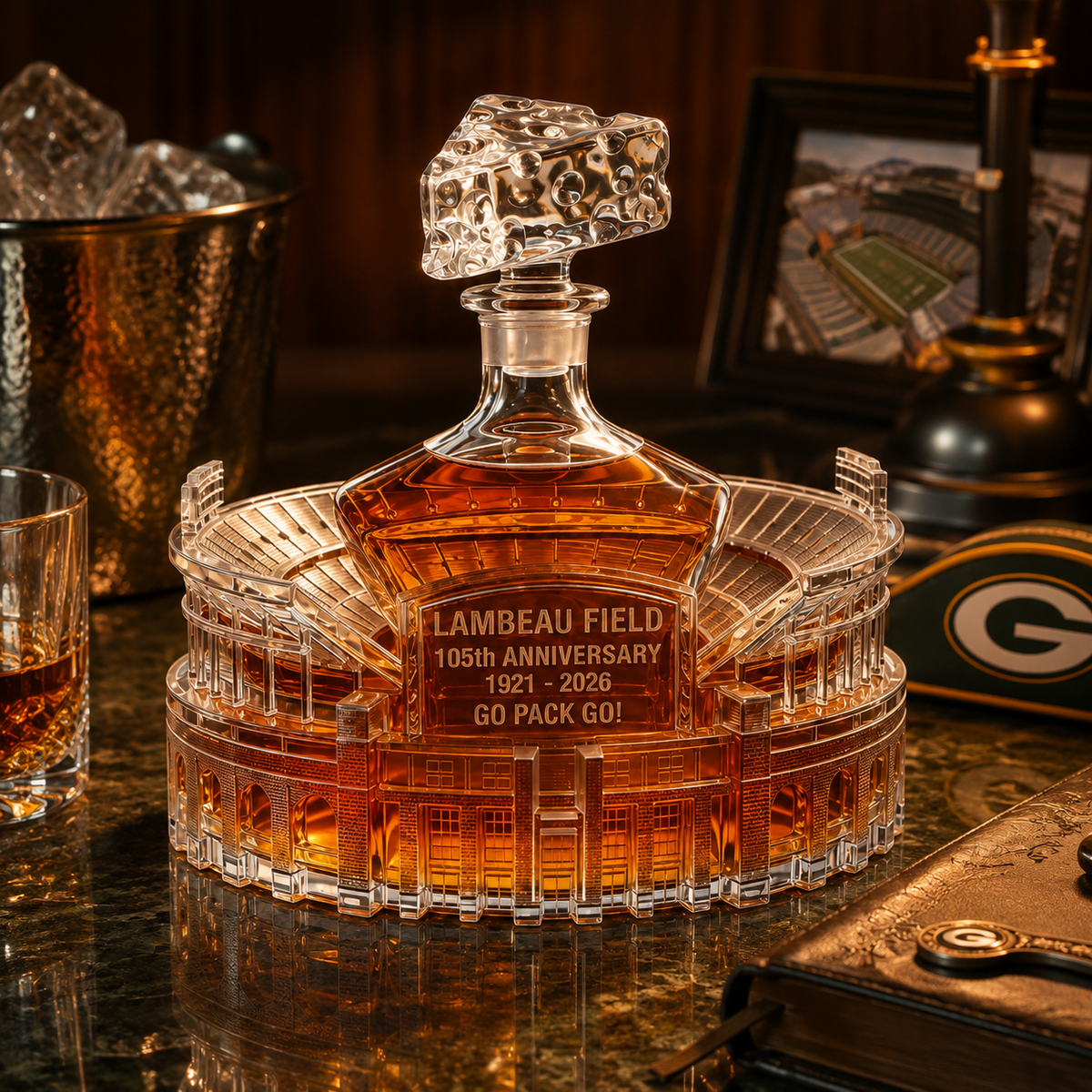 Go Pack Go! 105th Anniversary Lambeau Field Edition Whiskey Bottle
