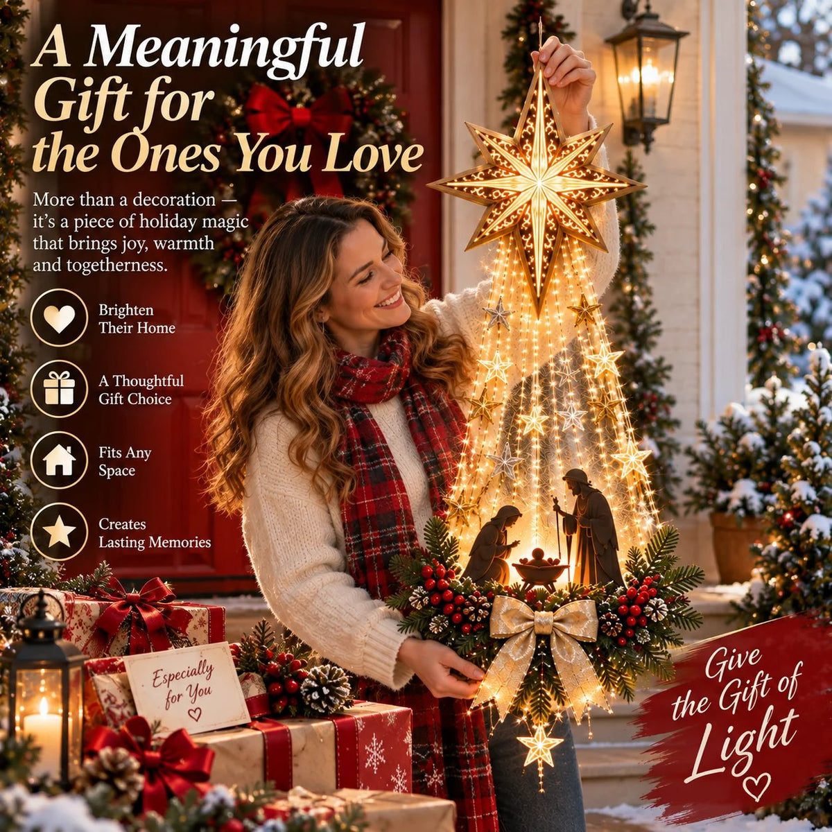 ✨✝️ Bethlehem Star of Faith™ – Lighted Nativity Wall Decor✨