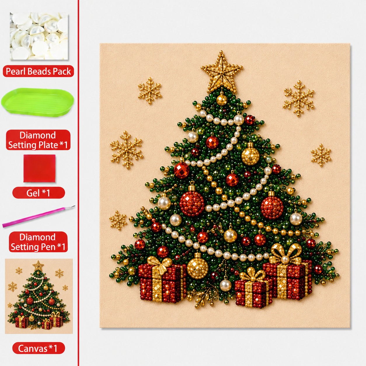 β€οΈ 5-in-1 3D Pearl Art Kit β Christmas DIY Craft Set for Kids & Family Creative Fun π¨