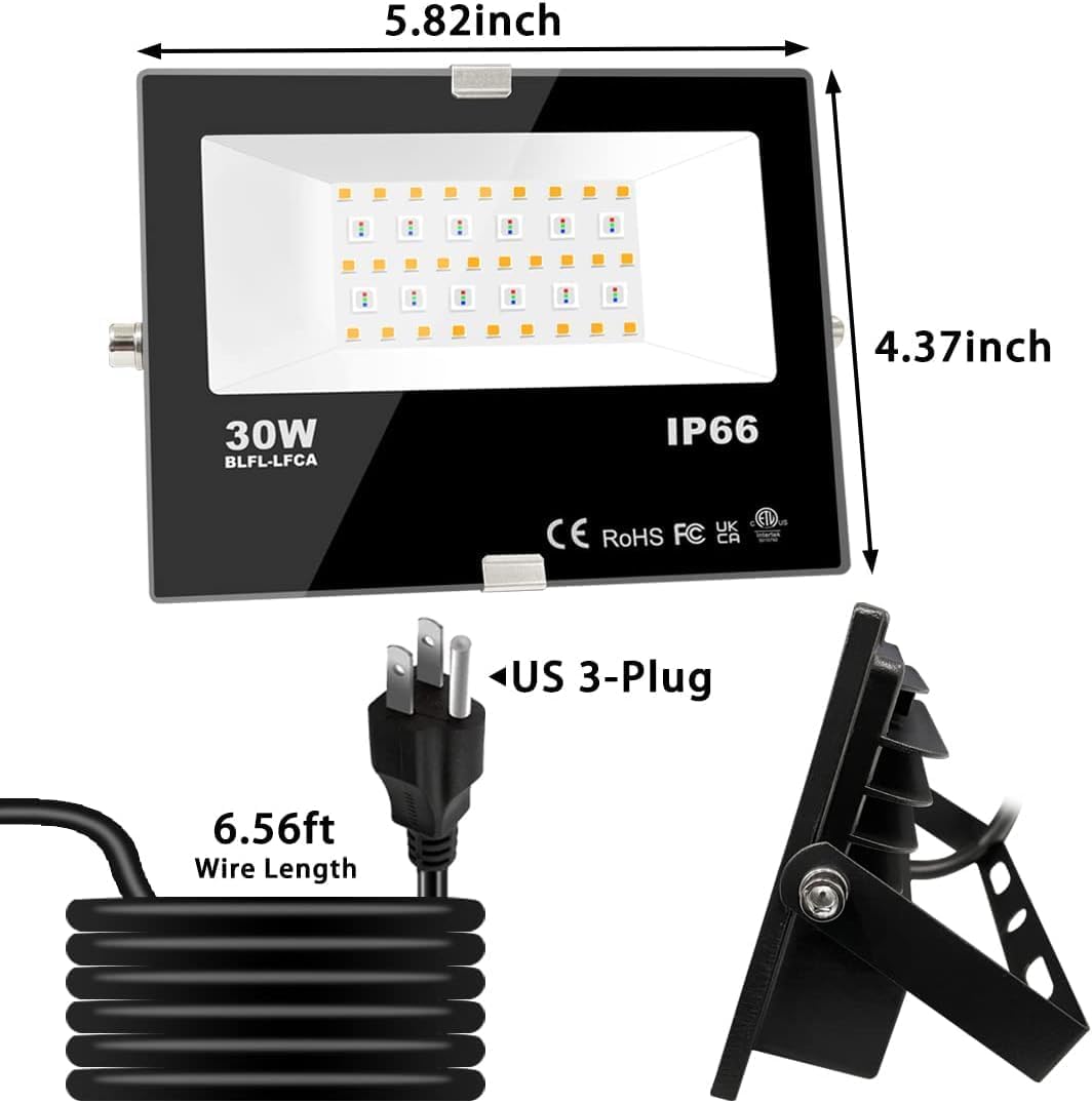 Led Flood Light 30W, 300W Equivalent Outdoor Color Changing Lights