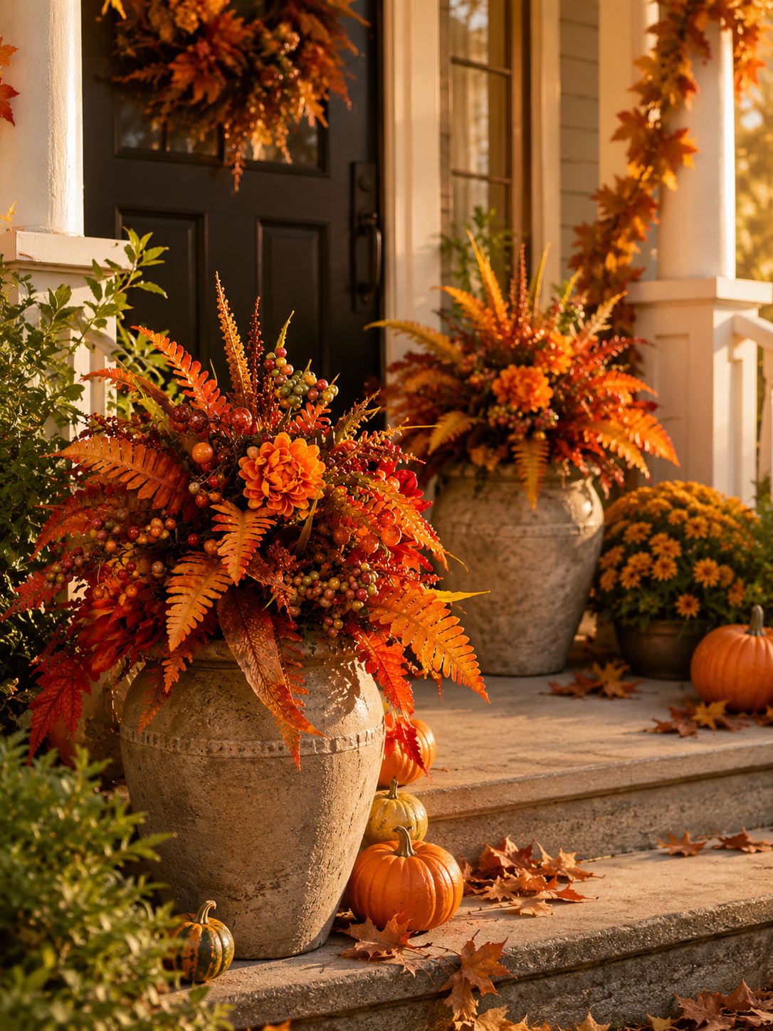 Autumn harvest floral arrangement placement ideas
