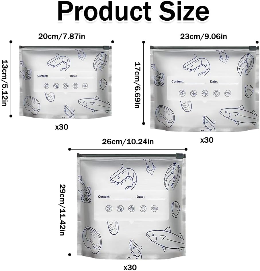 🛡️🥬 Reusable thickened upright aluminum foil sealing storage bags with labels