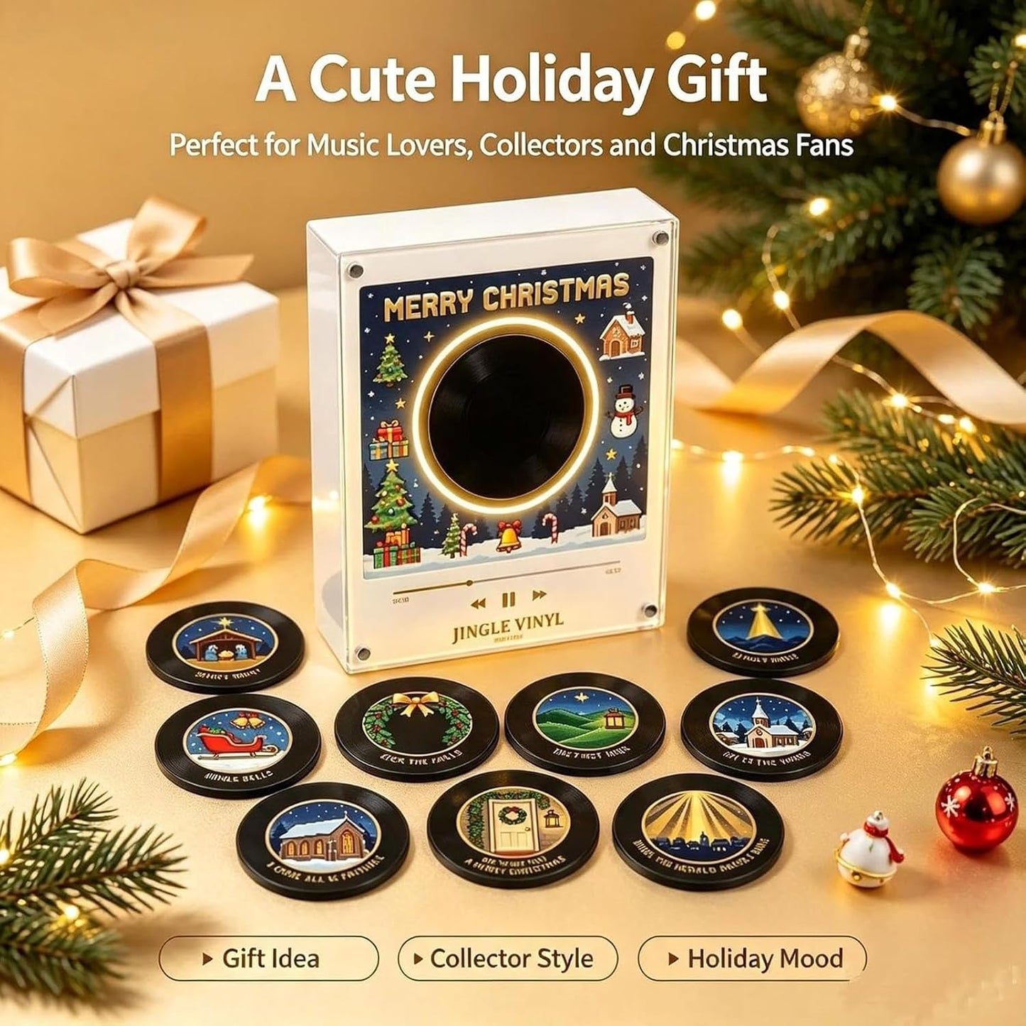 💽Christmas Magnetic Music Player Set Magnets for Refrigerator