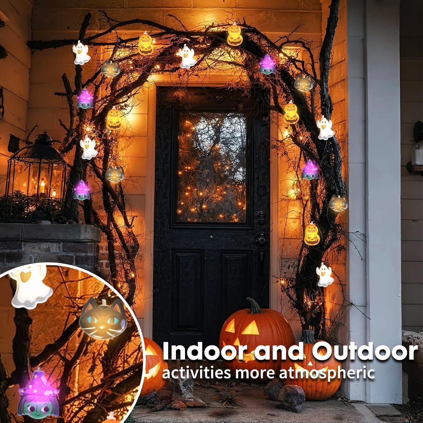 Multi-Element Halloween String Lights – Battery Powered Indoor & Outdoor LED Fairy Lights with 2 Lighting Modes