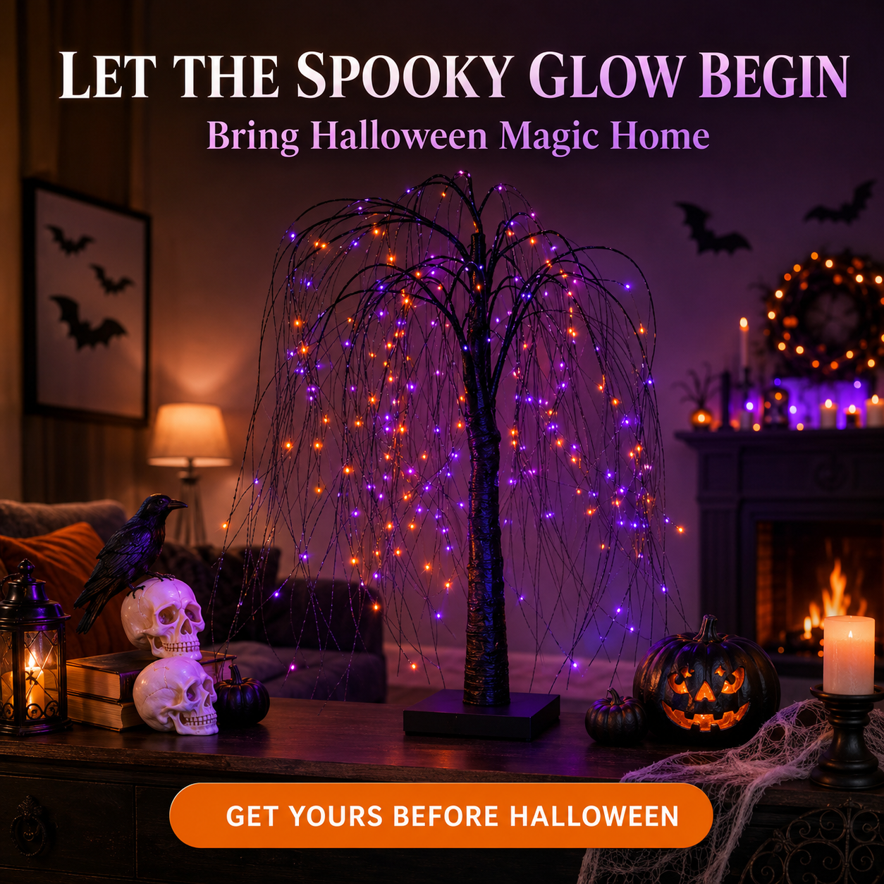 π₯ LAST DAY 50% OFF-π Halloween LED Weeping Willow Tree