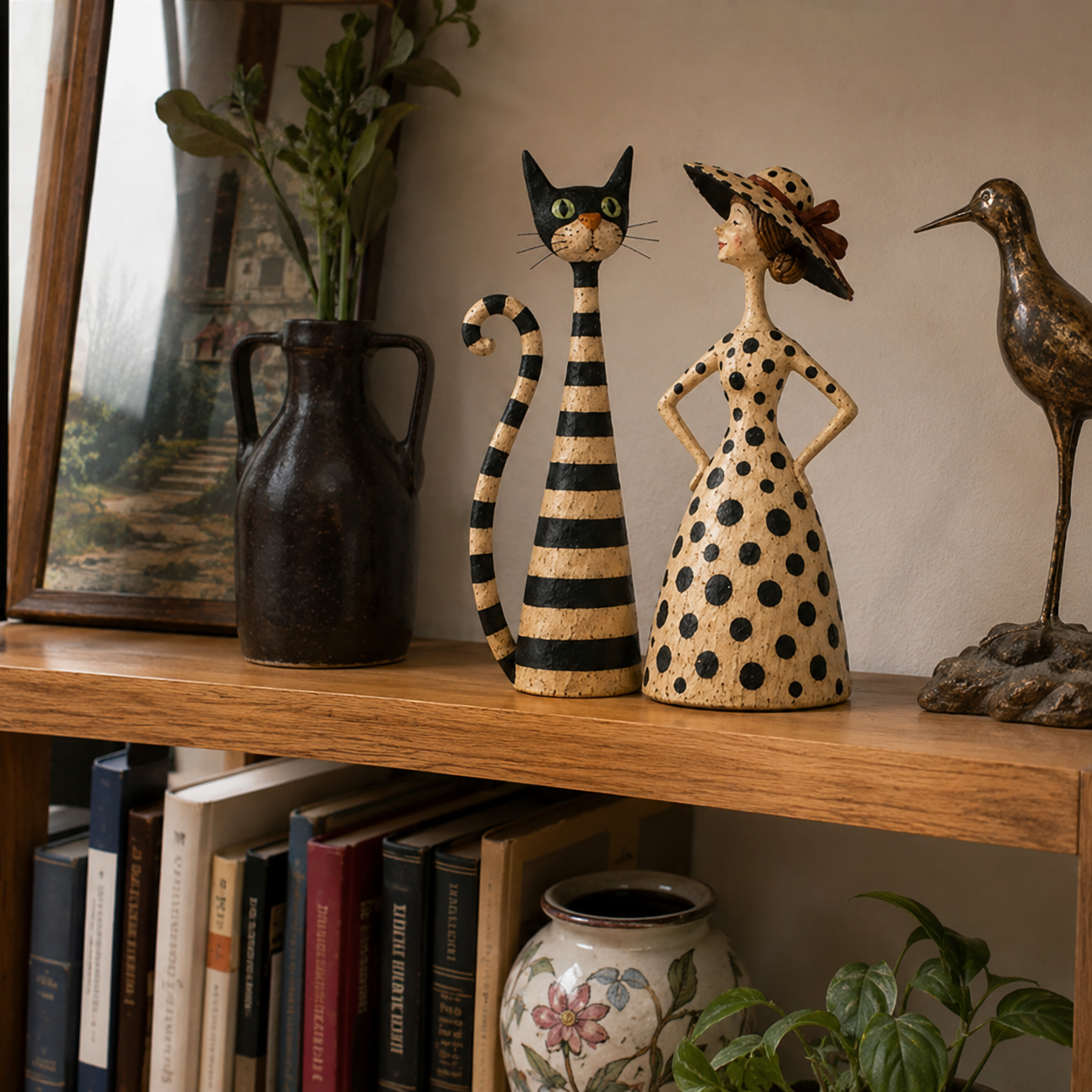 ✨✨Vintage Cat & Lady Sculptures
