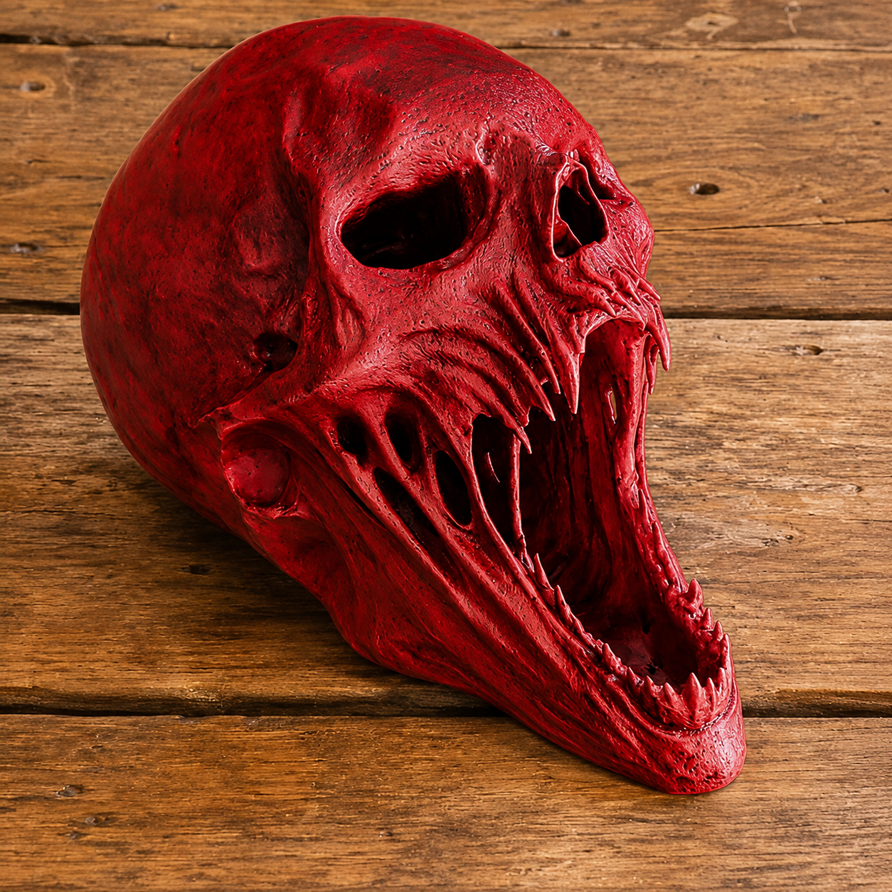 💀Limited Time 50% OFF💀 Gothic Demon Alien Skull Sculpture, Creepy Horror Resin Skull Statue Halloween Mantel Table Indoor Decor Ornamen