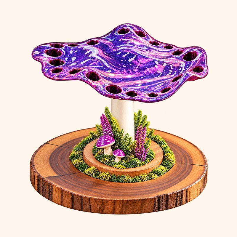 Enchanted Mushroom Makeup Brush & Jewelry Holder – Woodland Vanity Decor