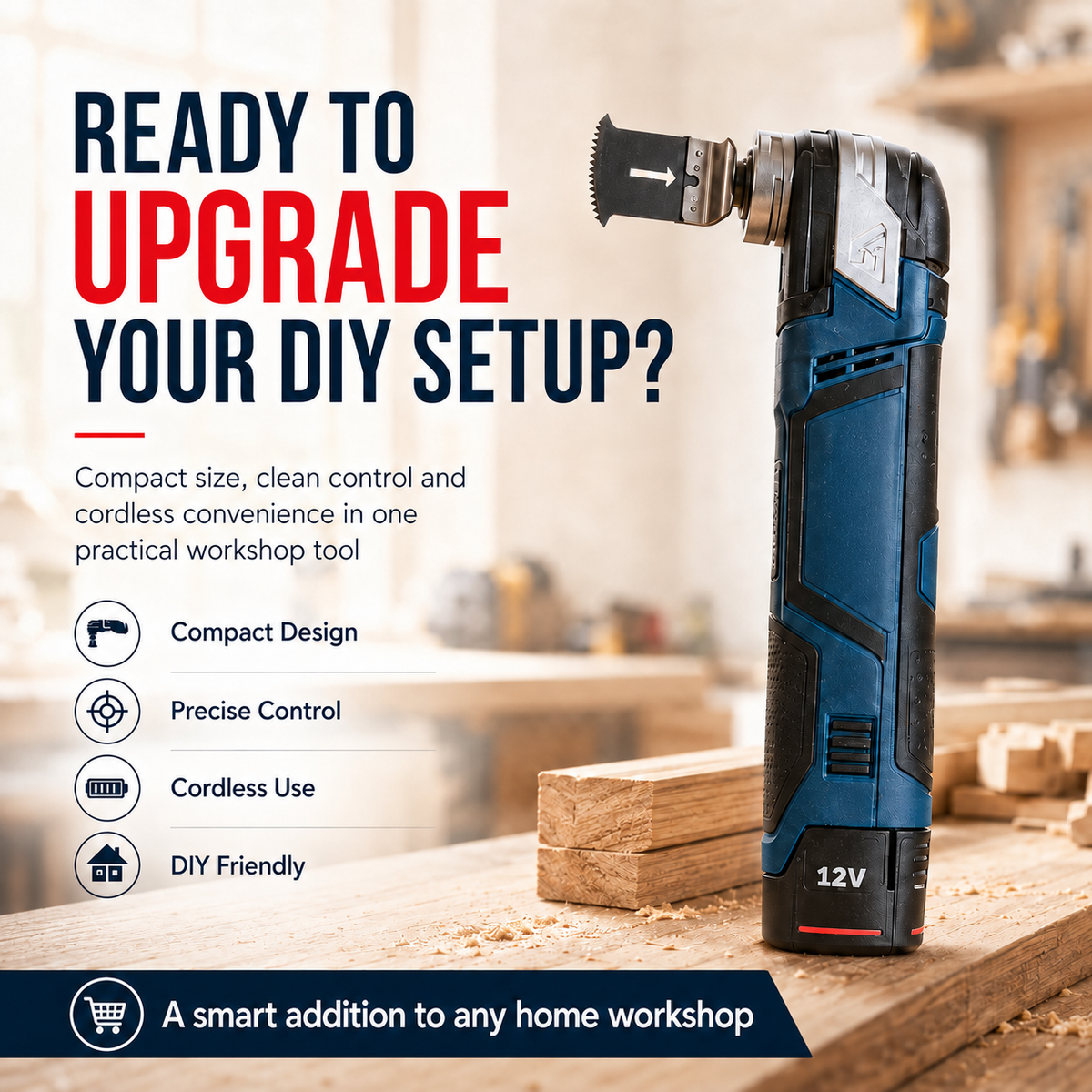 🔥🔧 12V Cordless Precision Cutter – Compact Multi-Function DIY Detail & Plunge Cutting Tool