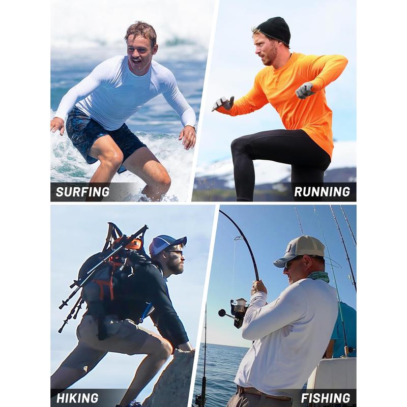 đ50K+ Sold⥠Menâs UPF 50+ Long Sleeve Performance Shirt â Quick Dry, Lightweight & Breathable