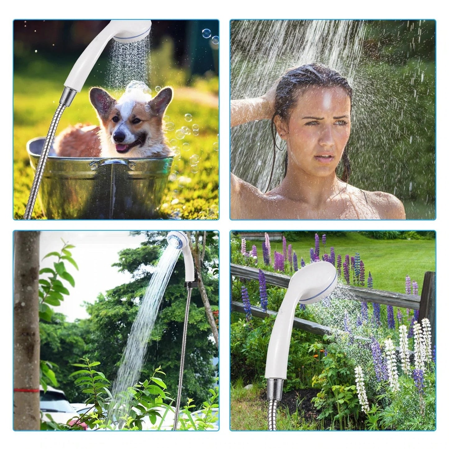 Portable Camping Shower Pump for Travel, RV, Garden & Pet Bathing