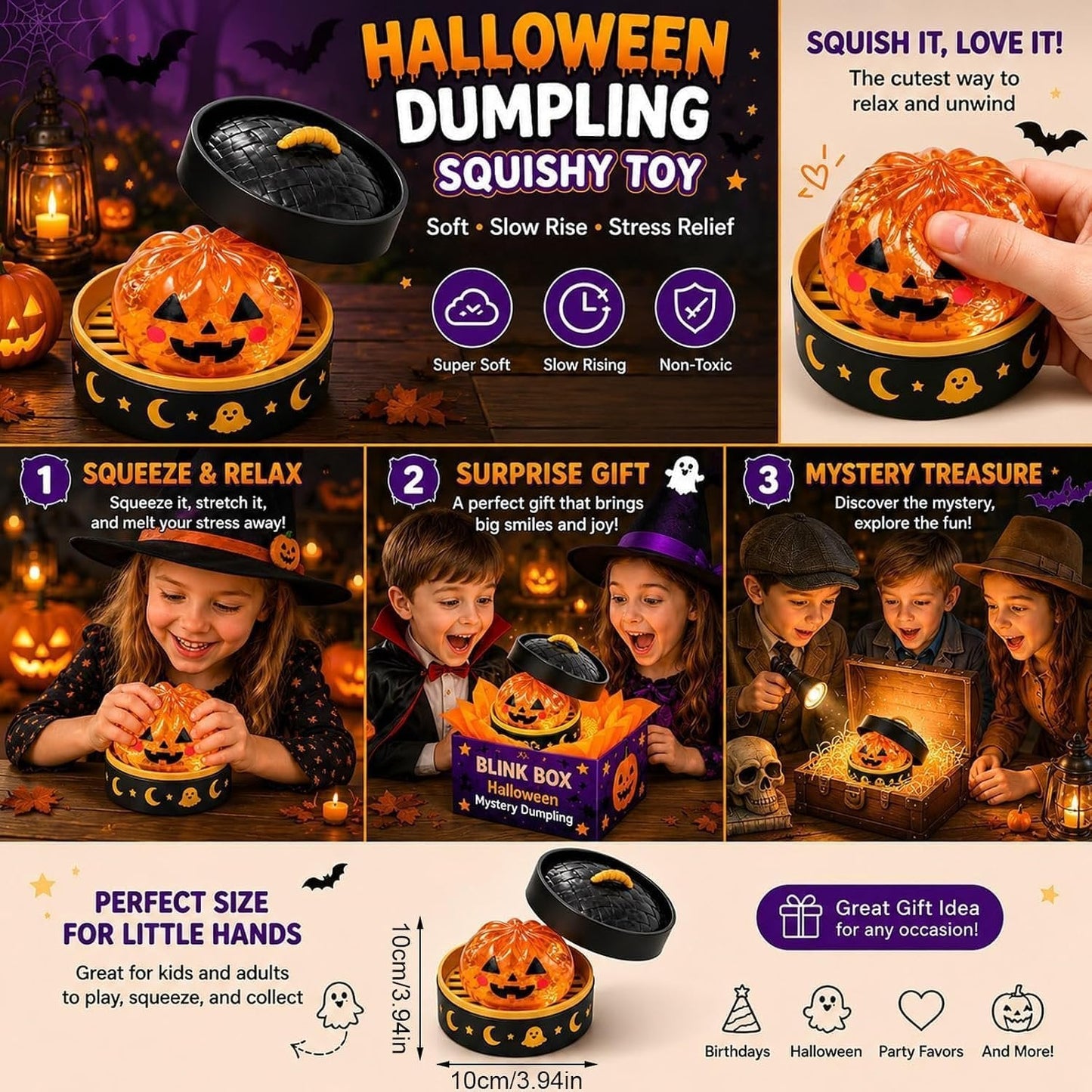 ⚡Hot Sales 50% OFF🔥Cute Halloween Scary Ghost Maruko Squeeze Toy Set