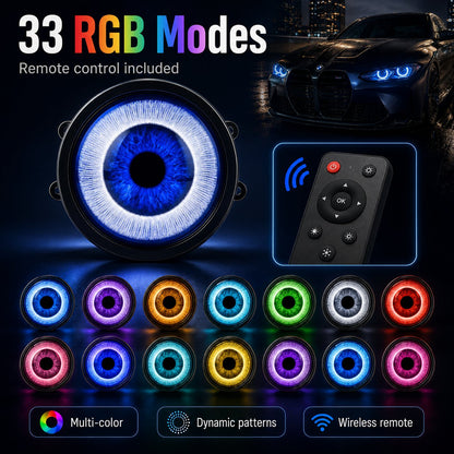 🔥HOT SALE🔥👁️Animated Demon Eye LED Projector Headlight Kit