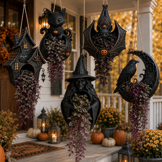 🦇 Hanging Bat Plant Pot🎃Spooky Garden Decor Planter