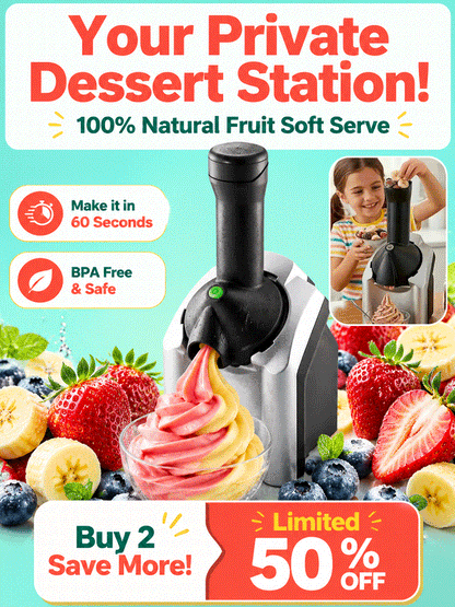 🍦 Healthy Fruit Ice Cream Maker | 100% Natural Dessert | No Sugar Added | BPA-Free | Kids Safe 🍓
