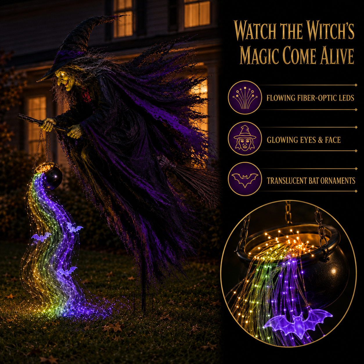 🎃Hot Sale 40% OFF🥳 Halloween Flying Witch Magic Flow Solar Light🎉🎉🎉