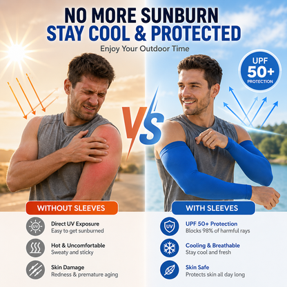 🔥 50% OFF | UPF 50+ Cooling UV Protection Arm Sleeves for Men & Women | Stay Cool Outdoors