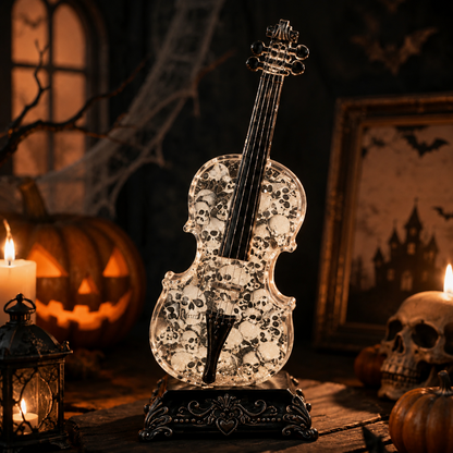 Violin Bluetooth Music Box with Swirling Glitter & Warm LED Night Light | Crystal Snow Globe Tabletop Ornament