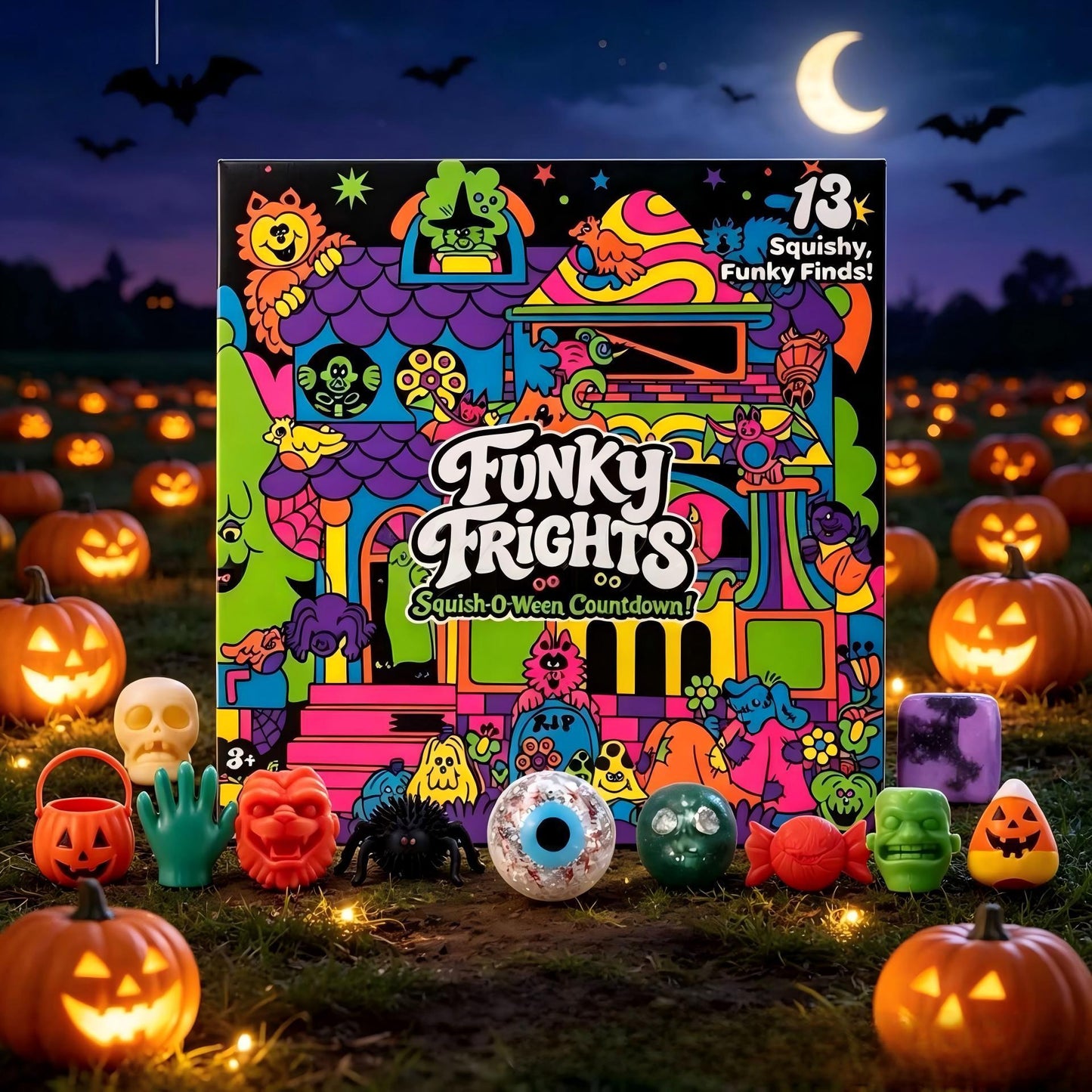 👻 Halloween Squishy Toy Blind Box – 13 Days Spooky Countdown Surprise Set 🎃