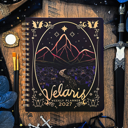 Officially Licensed ACOTAR Velaris 2027 Weekly Planner | Sarah J. Maas Night Court Hardcover Personal Organizer with Iridescent Foil & Stickers