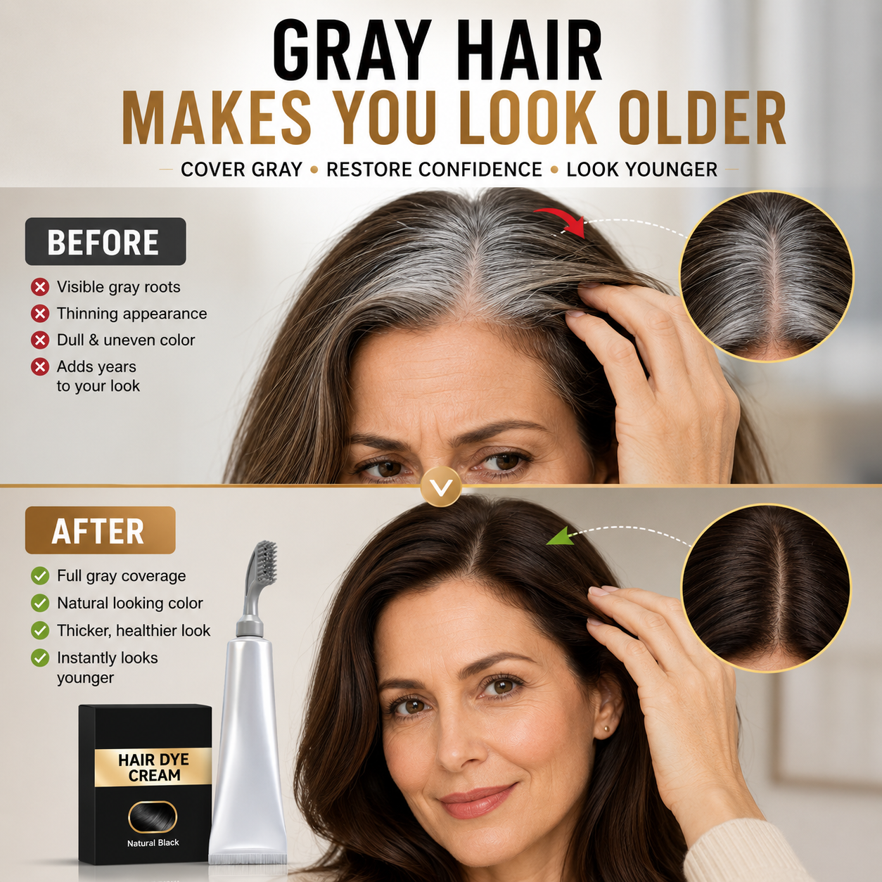 🔥LAST DAY 50% OFF | Look Younger In Minutes Easy Hair Color Touch-Up At Home