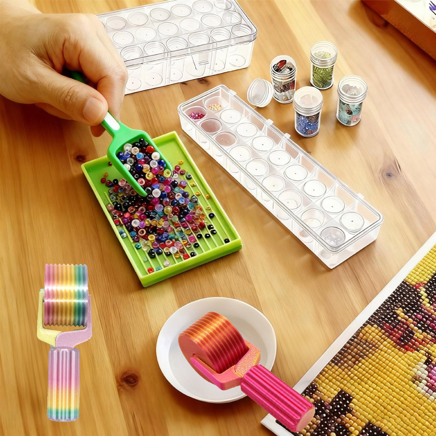 💎 3D Printed Diamond Painting Pressure Roller – Handmade DIY Diamond Art Fixer Tool ✨
