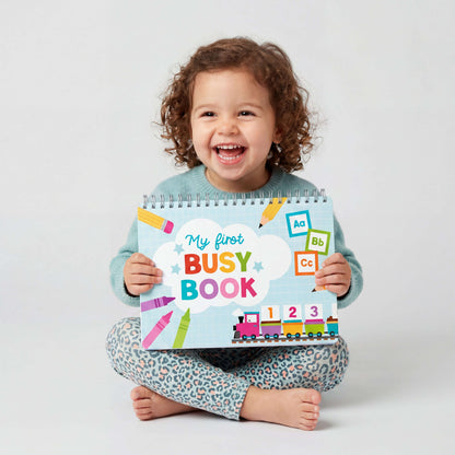 My First Busy Book - 100% Pre-Assembled Toddler Learning Binder | 14-in-1 Interactive Preschool Readiness Activities