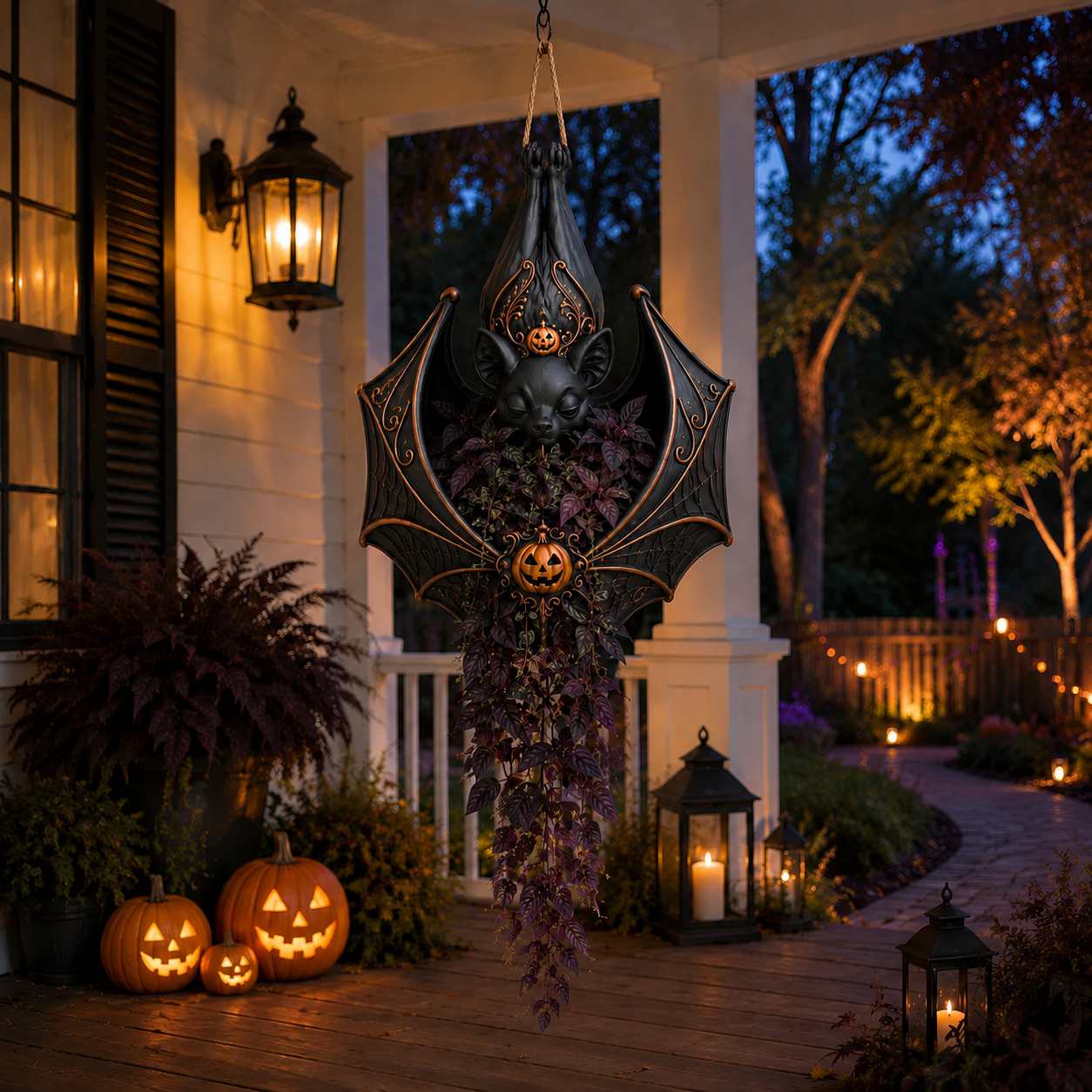 🦇 Hanging Bat Plant Pot🎃Spooky Garden Decor Planter
