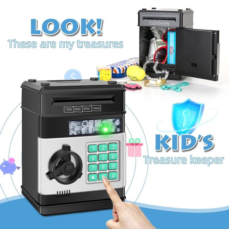 🔥Limited-Time 50% OFF | ✨Kids' Electronic ATM Piggy Bank with Password & Automatic Bill Feeder