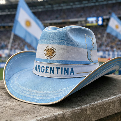 Legendary Nation Cowboy Hat - Premium Embroidered Country Flag Western Hat for Game Day & Festivals