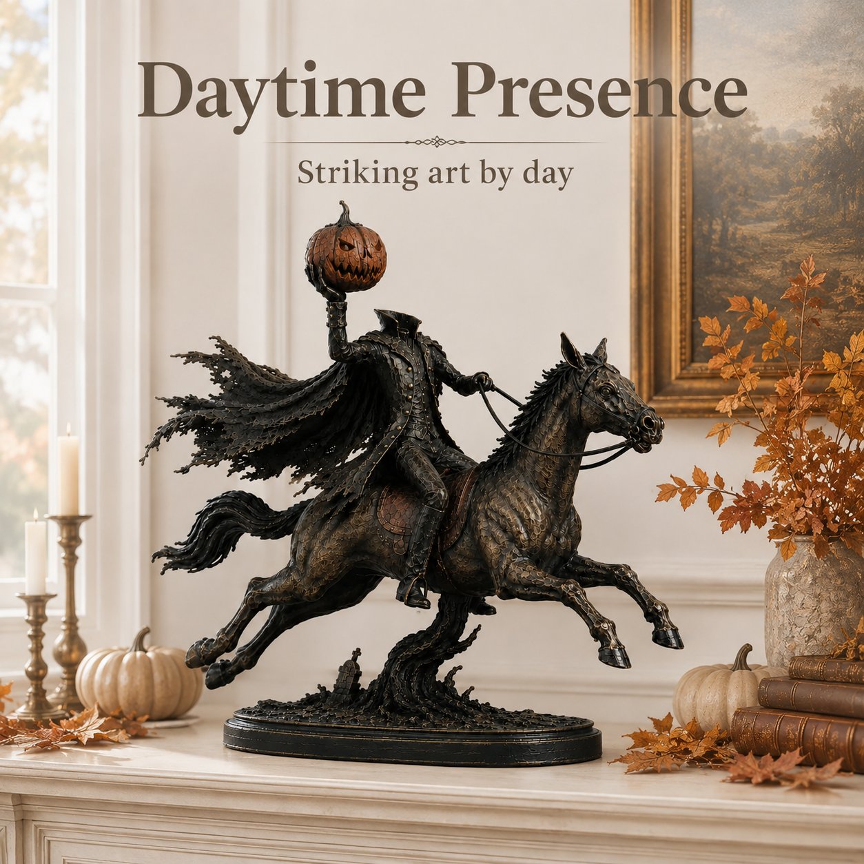 ⏰Limited Stock 50% OFF - 🎃🏇Midnight Chase Headless Horseman Statue