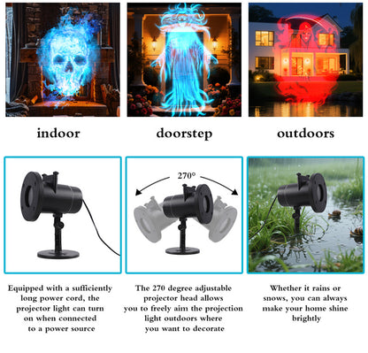 🎃 50% OFF TODAY! 32FT HD Halloween Projector Light – 10 Spooky Patterns to WOW Your Party 👻✨