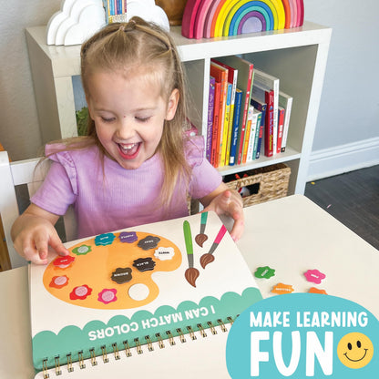 My First Busy Book - 100% Pre-Assembled Toddler Learning Binder | 14-in-1 Interactive Preschool Readiness Activities