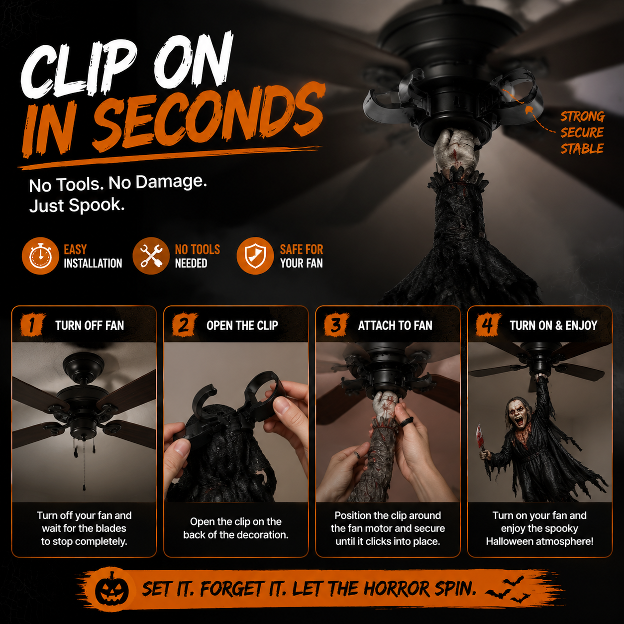 Limited Halloween Sale – Turn Your Ceiling Fan Into A Spooky Horror Decoration