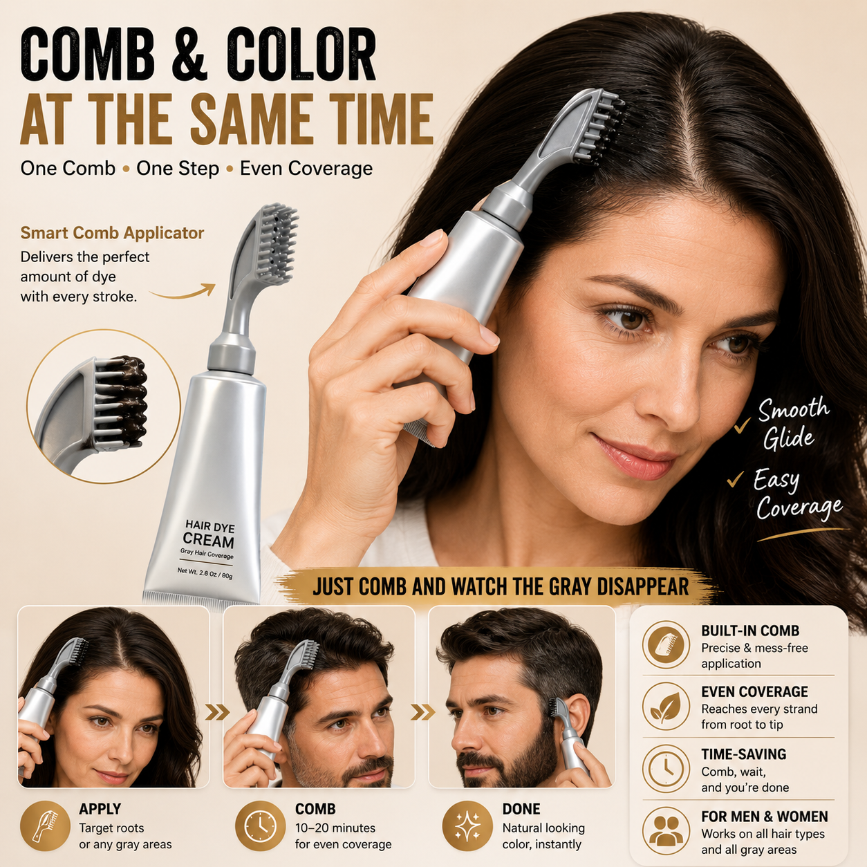 🔥LAST DAY 50% OFF | Look Younger In Minutes Easy Hair Color Touch-Up At Home
