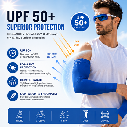🔥 50% OFF | UPF 50+ Cooling UV Protection Arm Sleeves for Men & Women | Stay Cool Outdoors