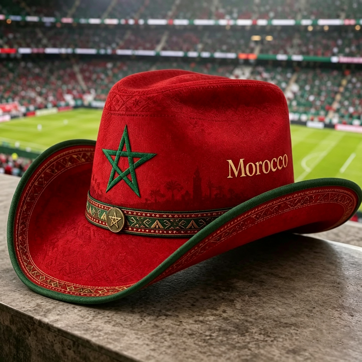 Legendary Nation Cowboy Hat - Premium Embroidered Country Flag Western Hat for Game Day & Festivals