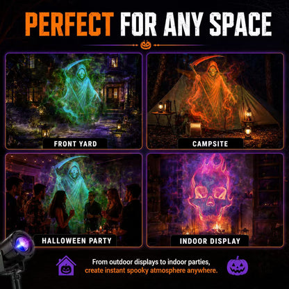 🎃 50% OFF TODAY! 32FT HD Halloween Projector Light – 10 Spooky Patterns to WOW Your Party 👻✨