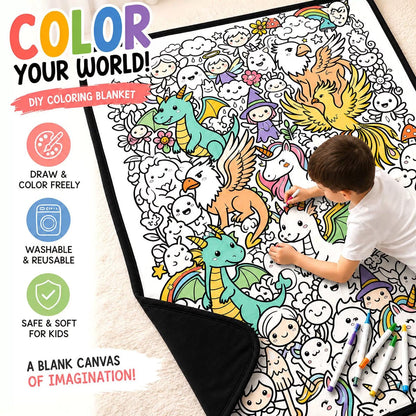Zavrlyshop™ Coloring Blanket🖍️ Color It. Wash It. Repeat It! 🔄✨