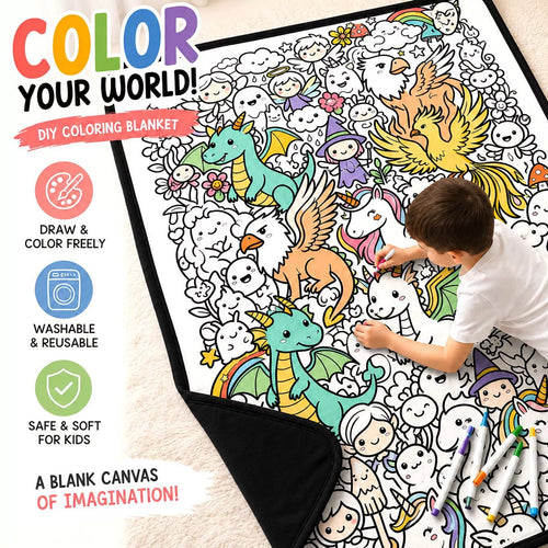 Zavrlyshop™ Coloring Blanket🖍️ Color It. Wash It. Repeat It! 🔄✨