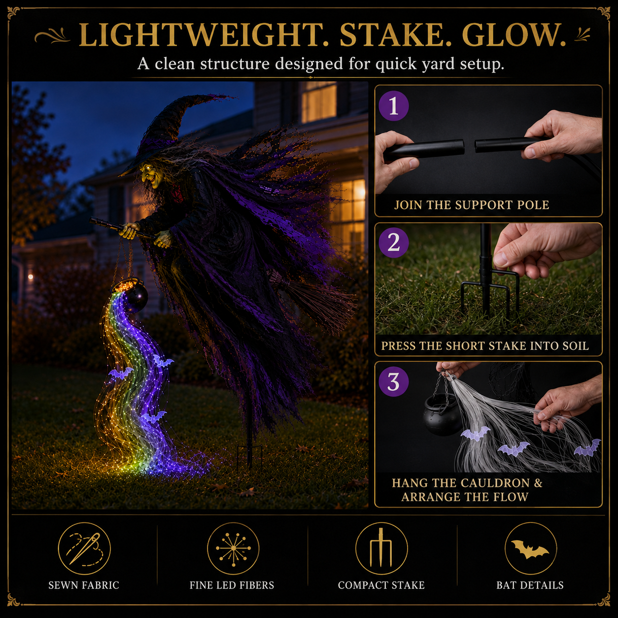 🎃Hot Sale 40% OFF🥳 Halloween Flying Witch Magic Flow Solar Light🎉🎉🎉