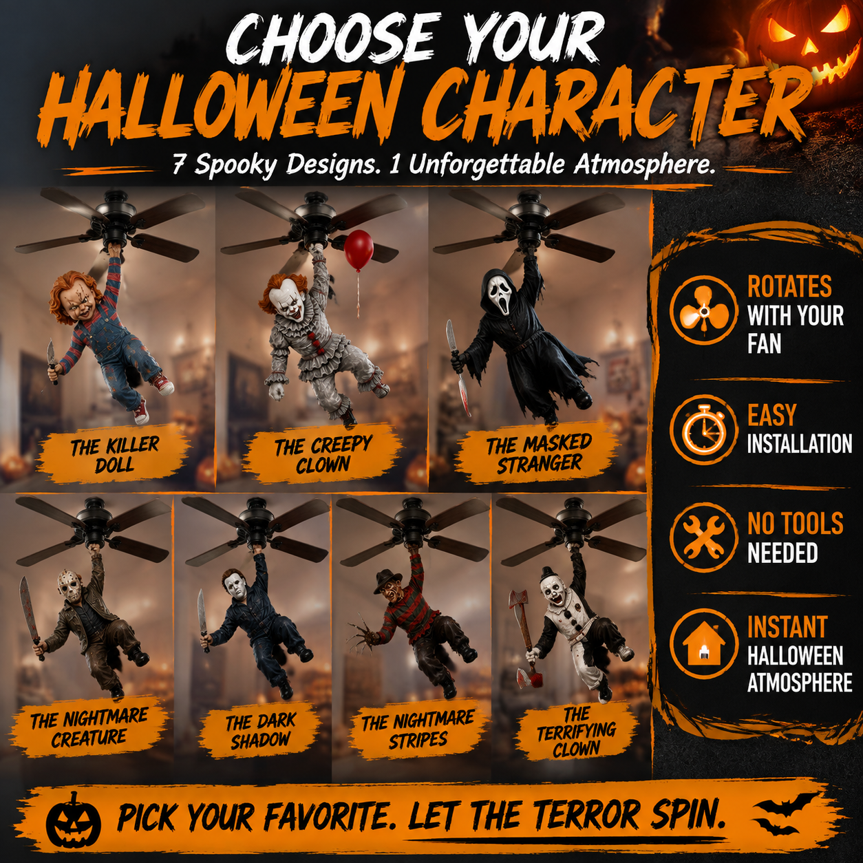 Limited Halloween Sale – Turn Your Ceiling Fan Into A Spooky Horror Decoration