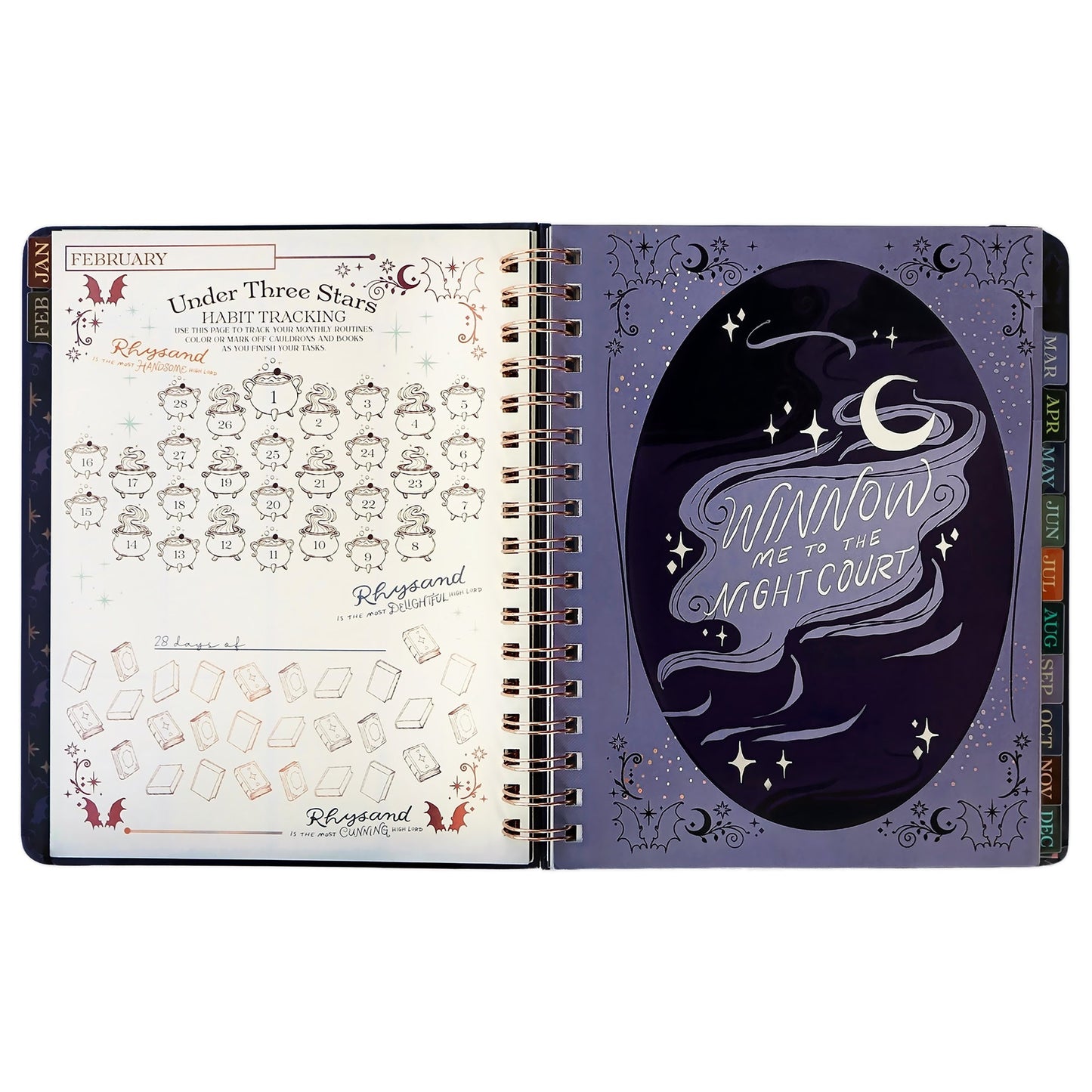 Officially Licensed ACOTAR Velaris 2027 Weekly Planner | Sarah J. Maas Night Court Hardcover Personal Organizer with Iridescent Foil & Stickers