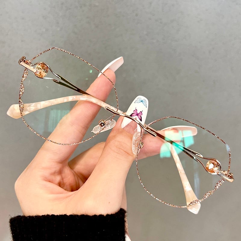 🌟WOMEN'S DIAMOND RIMLESS ANTI-BLUE LIGHT PRESBYOPIA GLASSES