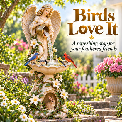 ✨Last Day 50% OFF✨☀️ Solar Angel Starlight Bird Waterer™🪽 – Lighted Garden Birdbath & Outdoor Decor