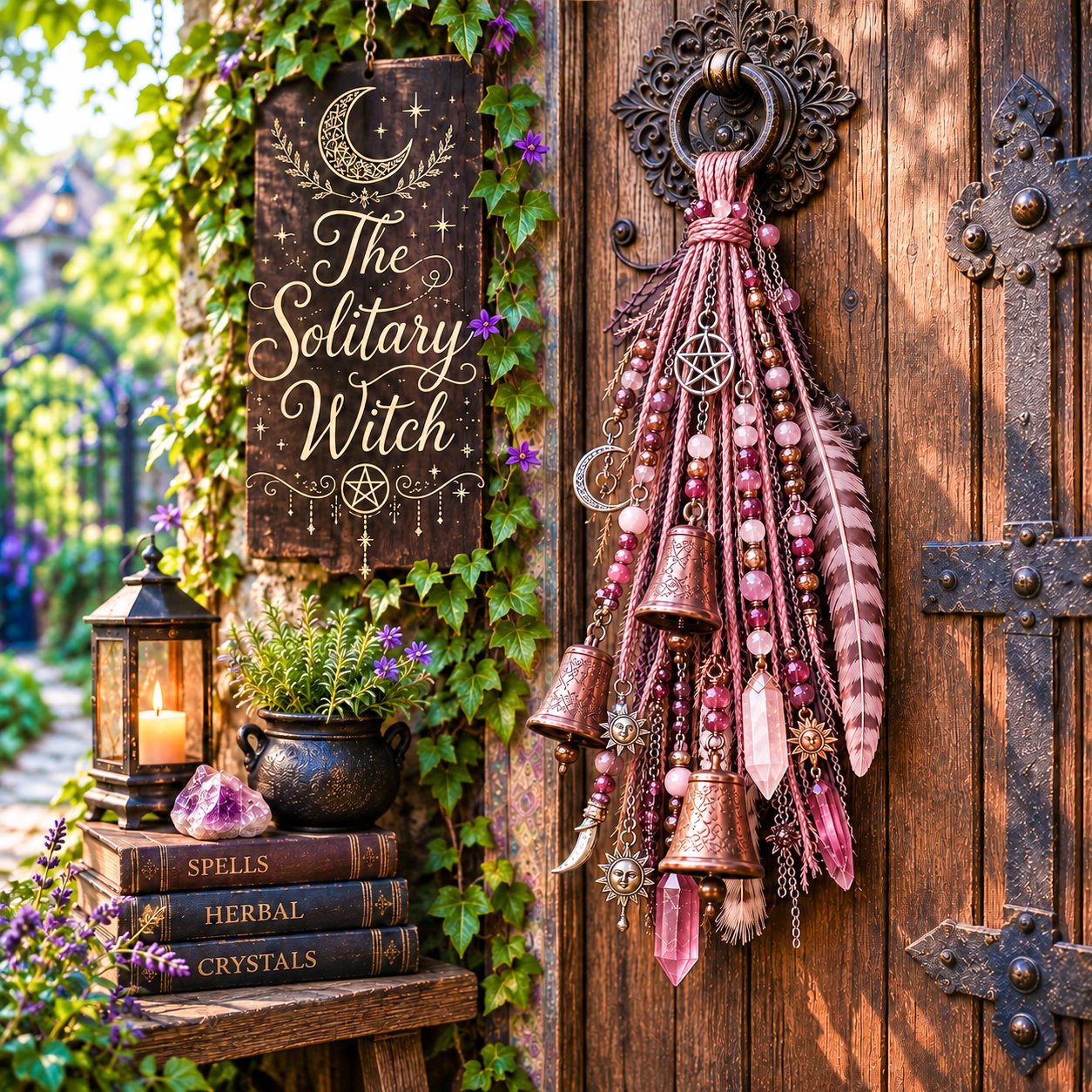 🔮Witchy Door Charm | Bells, Crystals & Celestial Hanging Decor🔮
