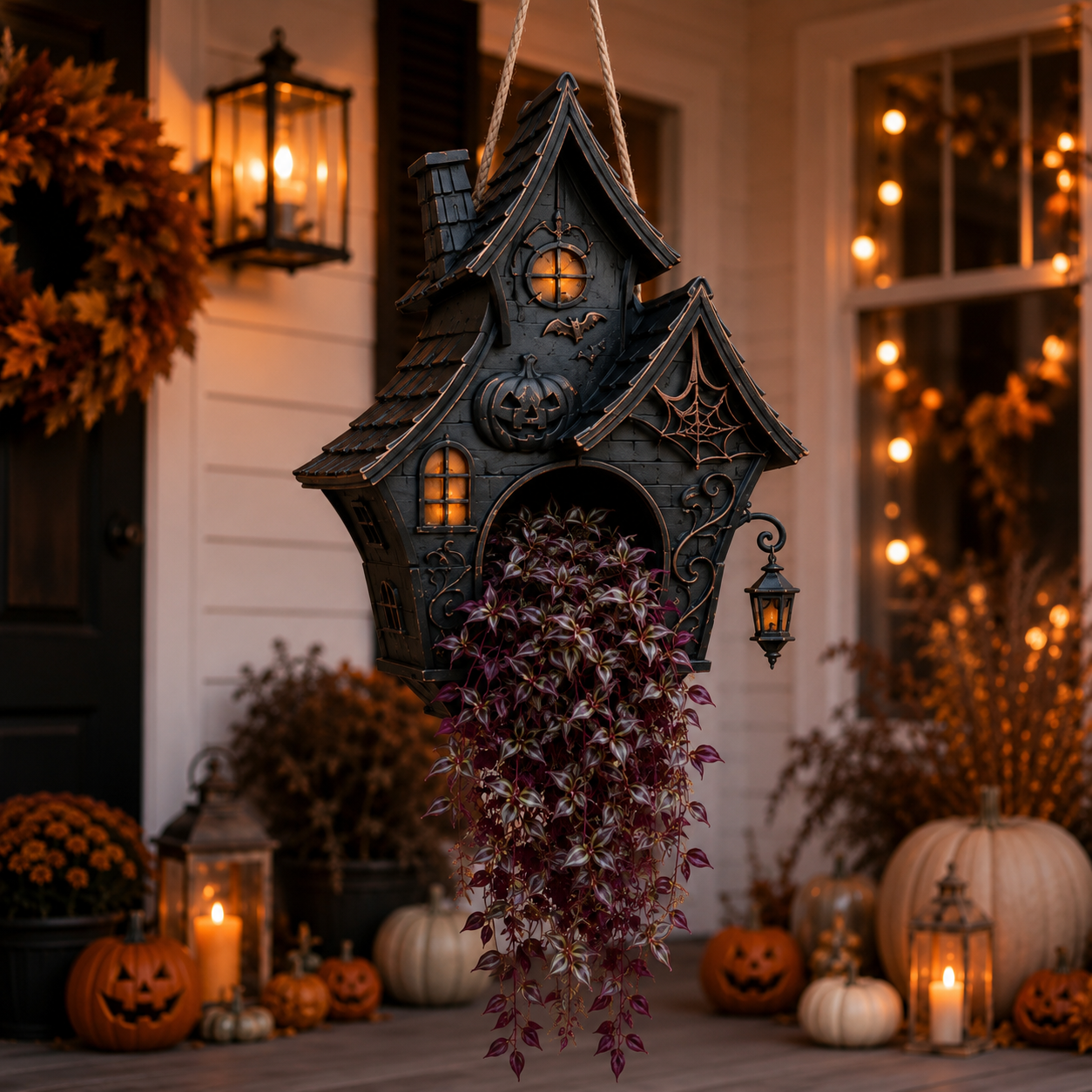 🦇 Hanging Bat Plant Pot🎃Spooky Garden Decor Planter